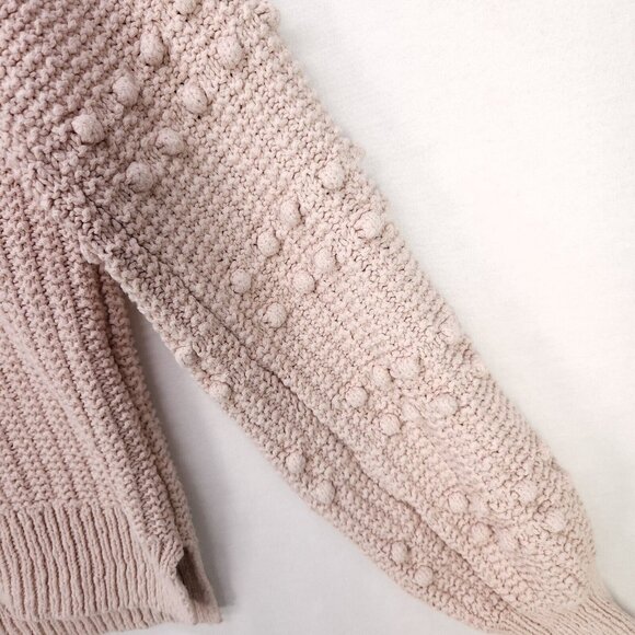 Madewell Bobble Pullover Sweater Pink Women XS Oversized Boho Knit Crew Neck - Picture 6 of 12